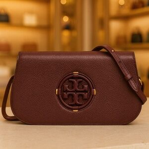 NEW Tory Burch Miller Tempranillo Burgundy Small Convertible Shoulder Bag/Clutch